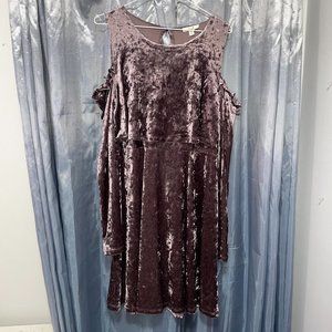 EASEL Los Angeles Purple Crushed Velvet Dress - Sz M